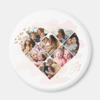 Family Photo Best Grandma Ever Heart Shape 8 Photo Magnet
