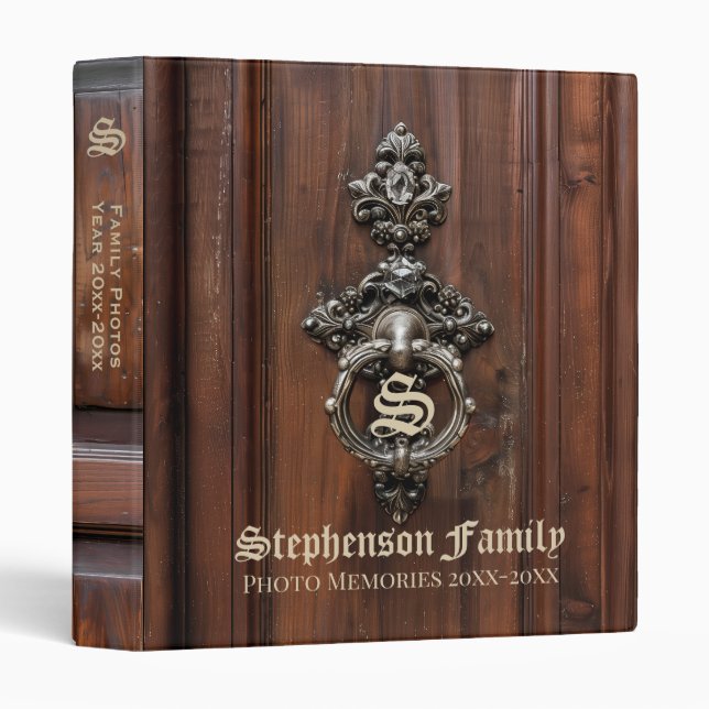 Family Photo Book Scrapbook Vintage Antique Wood Binder (Front/Spine)