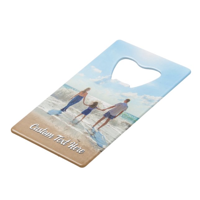 Family Photo Bottle Opener Personalized Text  (Devant Angle)