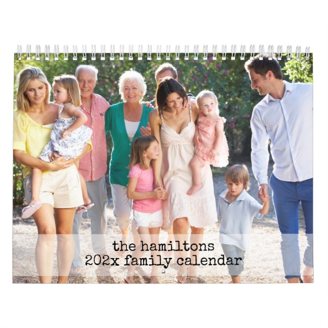 Family Photo Calendar 13 Pictures & Custom Title (Cover)