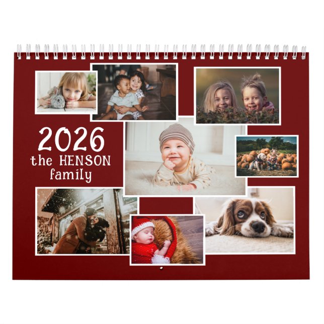 Family Photo Calendar 2026 with 12 Monthly Photos (Cover)