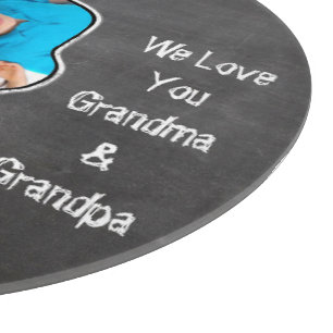 Family Photo Chalkboard We Love YOU Cutting Board