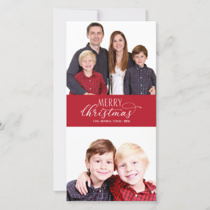 Family Photo Christmas Cards 2 Photos Chic Script