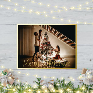 Family Photo Christmas Foil Post Card
