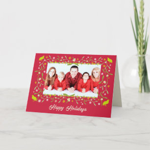 Family photo christmas mixed partridge stars holiday card