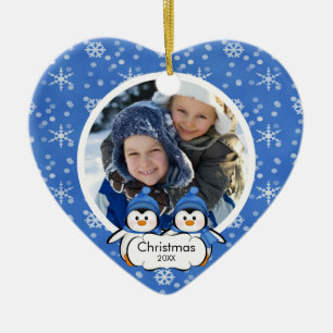 Family Photo Christmas Ornament Cute Penguins