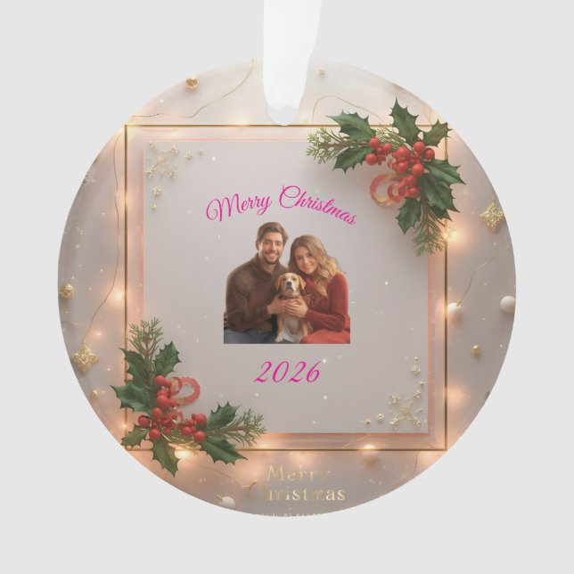 Family Photo Christmas Ornament | Personalized Hol (devant)