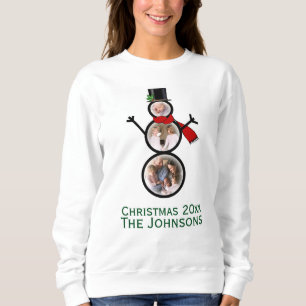 Family Photo Christmas Snowman Template Sweatshirt