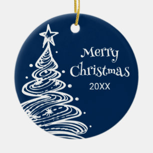 Family Photo Christmas Tree Gift Ceramic Ornament