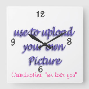 Family Photo Clock- customize and personalize Square Wall Clock