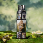 Family Photo Collage 11 Custom Pictures | Black Water Bottle<br><div class="desc">This simple, modern photo collage water bottle is easy to personalize with 11 family photos. The design is shown on a black water bottle, but you can pick your own colour. Use the easy templates to add 5 square Instagram-style pictures, 4 horizontal, and 2 vertical. Celebrate your family with this...</div>