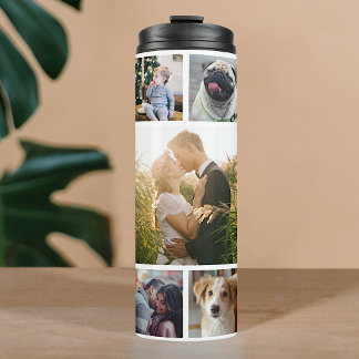 Family Photo Collage 11 Custom Pictures | White Thermal Tumbler