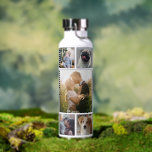 Family Photo Collage 11 Custom Pictures | White Water Bottle<br><div class="desc">This simple, modern photo collage water bottle is easy to personalize with 11 family photos. The design is shown on a white water bottle, but you can pick your own colour. Use the easy templates to add 5 square Instagram-style pictures, 4 horizontal, and 2 vertical. Celebrate your family with this...</div>