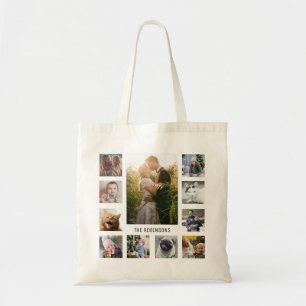 Family Photo Collage 11 Instagram Pics   Name Tote Bag