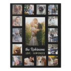 Family Photo Collage 15 Pictures + Name Black Easy