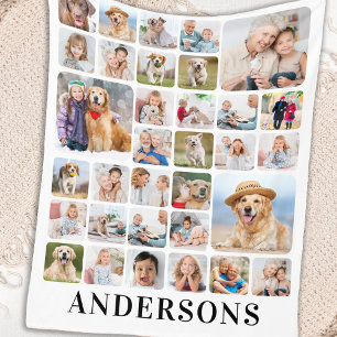 Family Photo Collage 33 Pictures Cool Modern Fleece Blanket