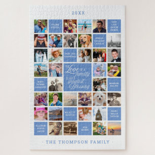 Family Photo Collage   34 Photo Custom Color Jigsaw Puzzle