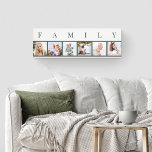 FAMILY Photo Collage 6 Picture Natural Canvas Print<br><div class="desc">Personalized stretched canvas print with the word FAMILY lettered above your photos. The photo template is set up for you to add 6 of your favourite pictures, which are displayed in square format in a simple, strip style, photo collage. This smart and stylish custom piece of wall art has a...</div>