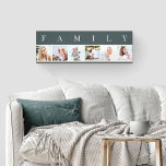 FAMILY Photo Collage 6 Picture Slate Grey Canvas Print<br><div class="desc">Personalized stretched canvas print with the word FAMILY lettered above your photos. The photo template is set up for you to add 6 of your favourite pictures, which are displayed in square format in a simple, strip style, photo collage. This smart and stylish custom piece of wall art has a...</div>