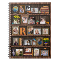 Family Photo Collage Antique Bookcase Personalized