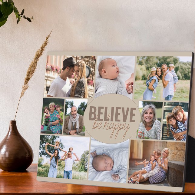 Family Photo Collage Believe Quote and 10 Picture Plaque (Creator Uploaded)