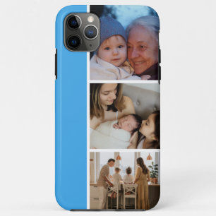 Family Photo Collage blue 4 Picture iPhone 11 Pro Max Case