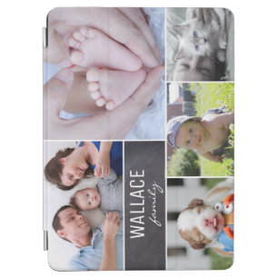 Family photo collage chalkboard block iPad air cover