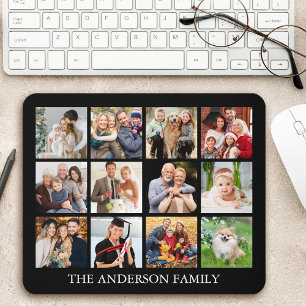 Family Photo Collage - Choose Your Color Mouse Pad