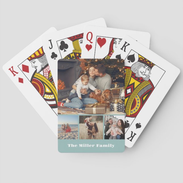 Family Photo Collage Classic Playing Cards (Back)