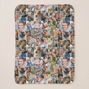 Family Photo Collage Custom 24 Pic Puzzle Shape Sherpa Blanket