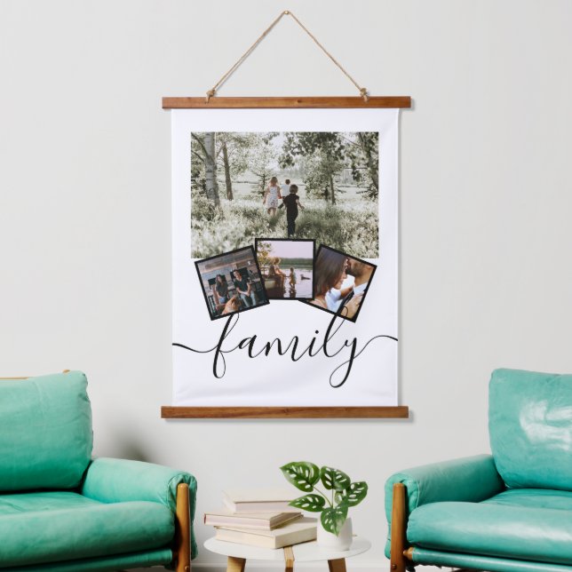 Family Photo Collage Custom Personalized Hanging Tapestry (Living Room)