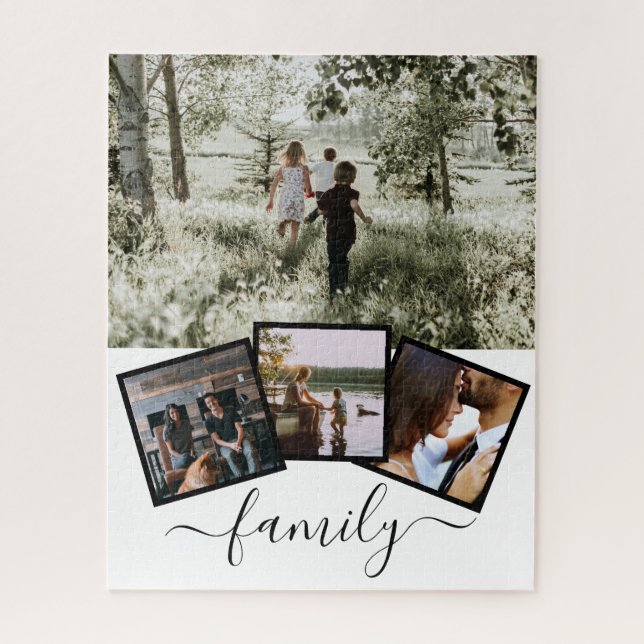 Family Photo Collage Custom Personalized Jigsaw Puzzle (Vertical)