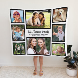 Family Photo Collage Fleece Blanket