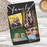 Family Photo Collage Gallery Four Photographs iPad Mini Cover<br><div class="desc">Decorate your iPad with favourite photos of your family,  with this customisable cover. With space for four of your chosen photographs,  the cover has the heading 'family' at the top of the design. Click 'Personalize' to upload your pictures to the template. An ideal gift for family members.</div>