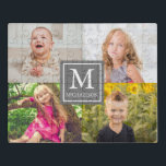 Family Photo Collage Jigsaw Puzzle<br><div class="desc">Family photo collage personalized monogram gifts. Template photos via Pixabay licensed under CC0 and must be replaced with your own photos</div>