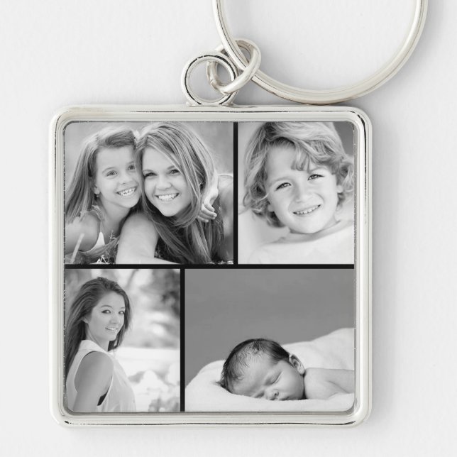 Family Photo Collage Keychain (Front)