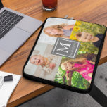 Family Photo Collage Laptop Sleeve<br><div class="desc">Family photo collage personalized monogram gifts. Template photos via Pixabay licensed under CC0 and must be replaced with your own photos</div>