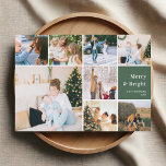 Family Photo Collage Merry And Bright Christmas Holiday Card<br><div class="desc">**Introducing Our Merry & Bright Christmas Card: A Joyful Snapshot of the Season** This holiday season, celebrate the warmth and brightness of your cherished moments with our Merry & Bright Christmas Card. With a customizable 8-square photo layout and a heartfelt quote square that simply radiates "Merry & Bright, " this...</div>