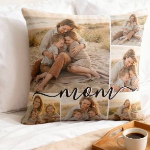 Family Photo Collage Mother Keepsake Throw Pillow