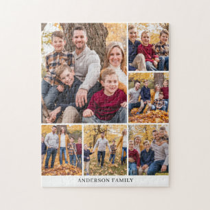Family Photo Collage Personalized  Jigsaw Puzzle