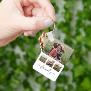 Family Photo Collage Personalized Keychain