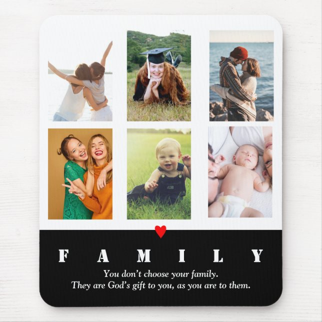 Family photo collage Personalized Mouse Pad (Front)