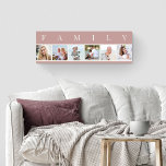 Family Photo Collage Simple 6 Picture Pink Canvas Print<br><div class="desc">Personalized stretched canvas print with the word FAMILY lettered above your photos. The photo template is set up for you to add 6 of your favourite pictures, which are displayed in square format in a simple, strip style, photo collage. This smart and stylish custom piece of wall art has a...</div>