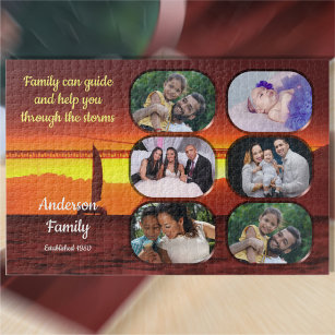 Family Photo Collage Sunset 1124 Jigsaw Puzzle