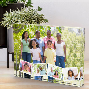 Family Photo Collage w. Zigzag Photo Strip Block