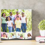 Family Photo Collage w. Zigzag Photo Strip - Grey Canvas Print<br><div class="desc">Personalize this stylish wrapped canvas print with your favourite family photos. The template is set up ready for you to add up to 5 photos. The main photo will be used as the background and the remaining 4 photos will be laid out in a zigzag photo strip along the bottom....</div>