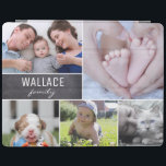 Family photo collage white lines chalkboard block iPad cover<br><div class="desc">Transform your tablet into a gallery of your most treasured moments with our "Cherished Memories" Family Photo Collage Chalkboard iPad Smart Cover. This cover is not just a protective accessory but a personalized showcase of your favourite family memories, reflecting the popular photo personalization trend seen in Zazzle's top-selling items. Designed...</div>