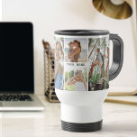 Family Photo Collage with 5 Photos and Name Travel Mug<br><div class="desc">Personalize this handy travel mug with your favourite photos from your family reunion or vacation. The template is set up ready for you to add up to 5 photos, displayed as 3x vertical portrait and 2x square / instagram format. You can also further customize with a name (or place), which...</div>