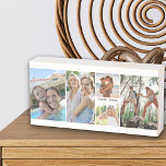Family Photo Collage with 5 Photos and Name Wooden Box Sign<br><div class="desc">Personalize this handy travel mug with your favourite photos from your family reunion or vacation. The template is set up ready for you to add up to 5 photos, displayed as 3x vertical portrait and 2x square / instagram format. You can also further customize with a name (or place), which...</div>