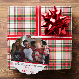 Family Photo Custom Name Christmas Snowmen Ornament Card